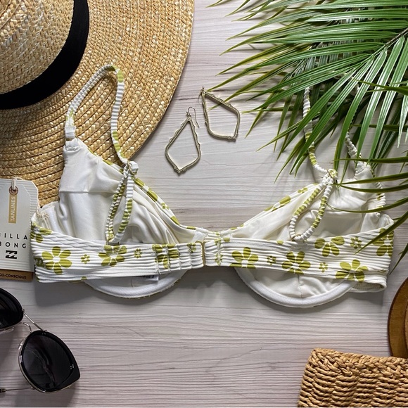 Billabong ☀️ Tanlines Ribbed Floral Morgan Underwire Bikini Top - Picture 6 of 11